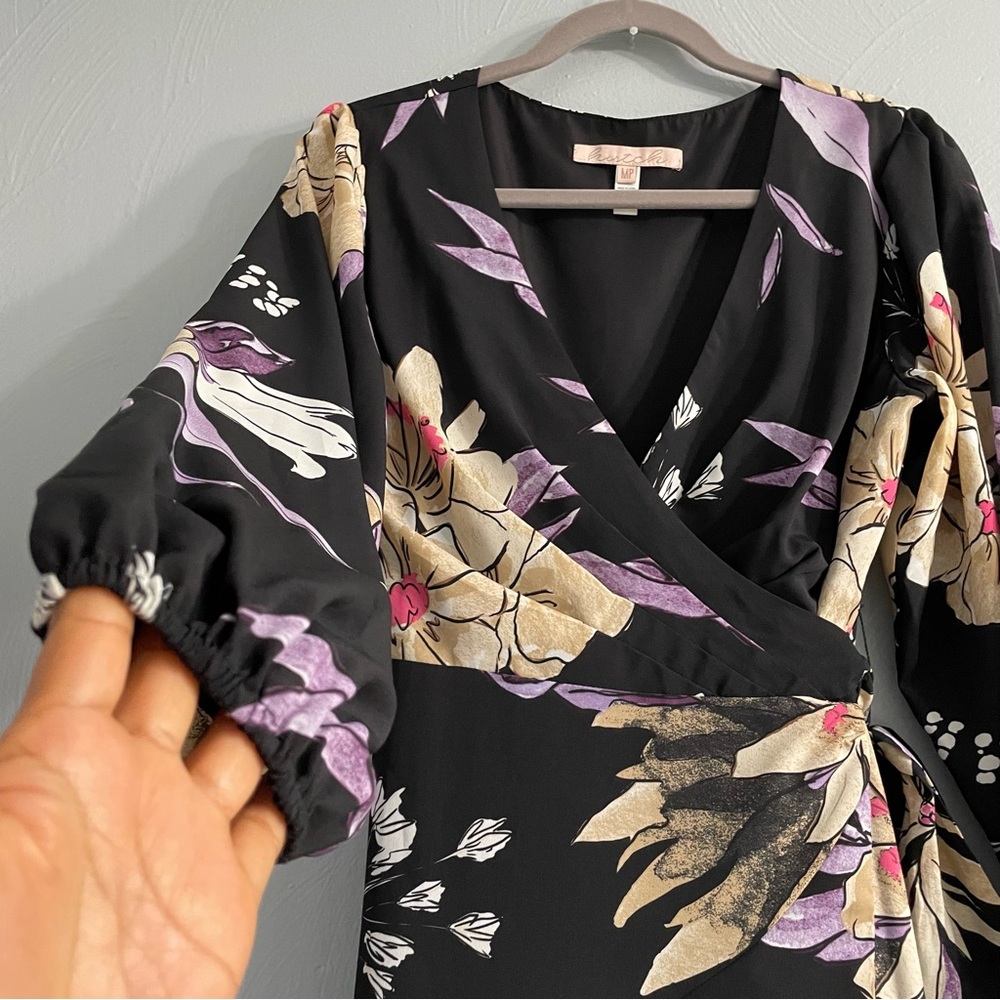Anthropologie Hutch Wrap Long Sleeve Maxi Dress floral print romantic size MP - Picture 9 of 16